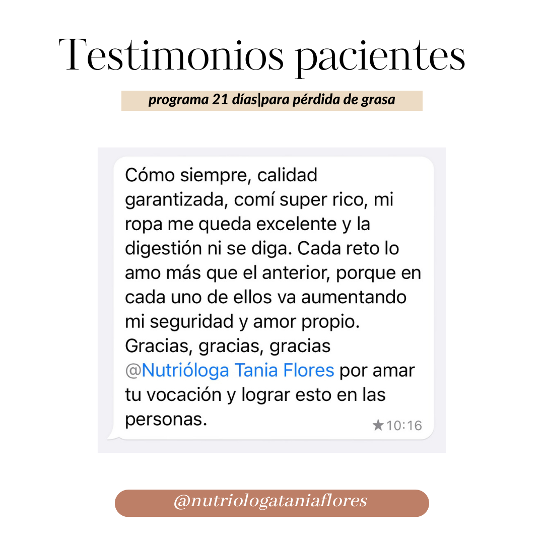 PROGRAMA NUTRICIONAL 21 DÍAS OCTUBRE