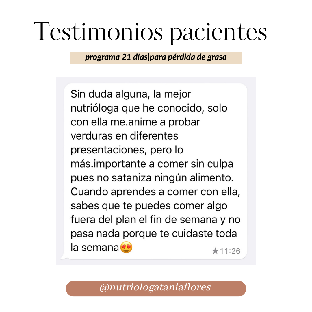 PROGRAMA NUTRICIONAL 21 DÍAS OCTUBRE