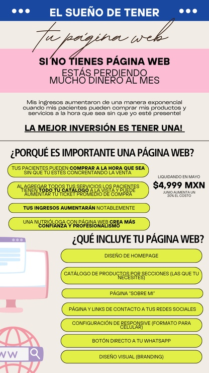 CREACIÓN DE PÁGINA WEB PARA NUTRIÓLOG@S