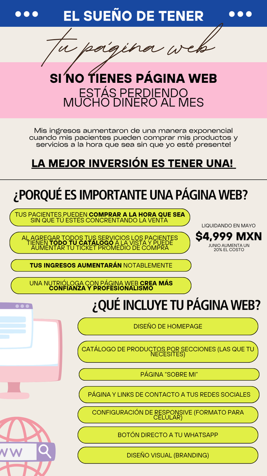 CREACIÓN DE PÁGINA WEB PARA NUTRIÓLOG@S